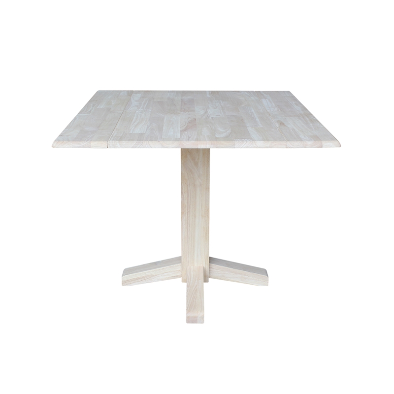 International Concepts Solid Wood Dual Drop Leaf Dining Table - Unfinished