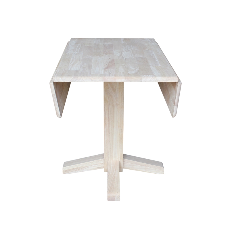 International Concepts Solid Wood Dual Drop Leaf Dining Table - Unfinished
