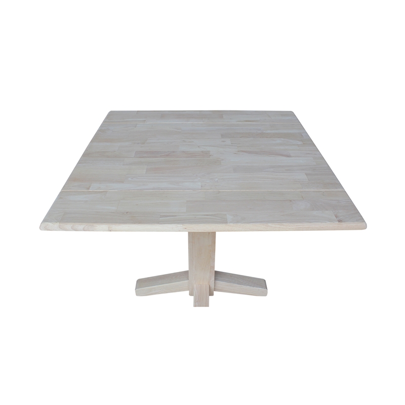 International Concepts Solid Wood Dual Drop Leaf Dining Table - Unfinished