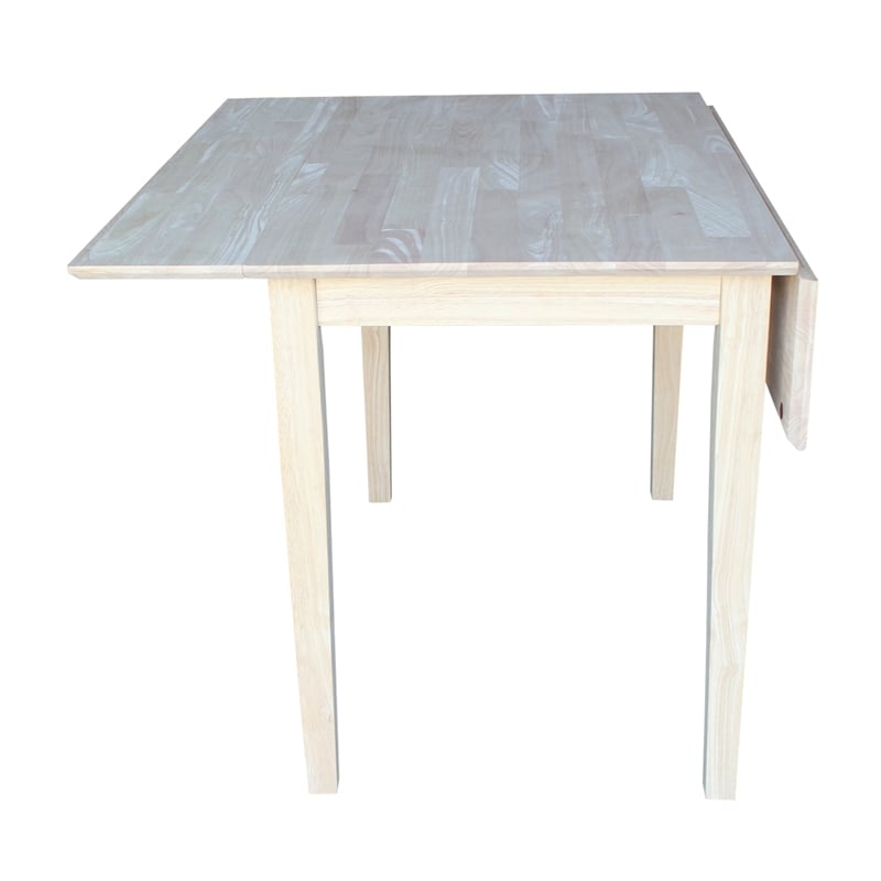 Unfinished Solid Wood Dual Drop Leaf Dining Table - Square