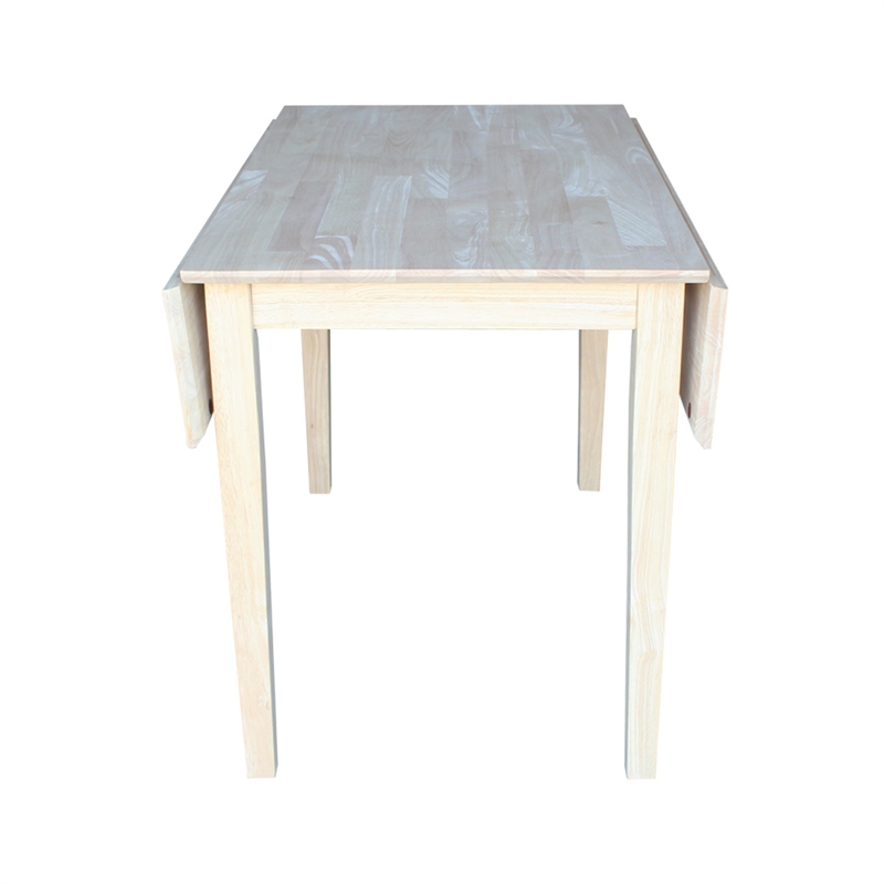 Unfinished Solid Wood Dual Drop Leaf Dining Table - Square