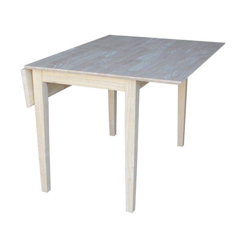 Unfinished Solid Wood Dual Drop Leaf Dining Table - Square