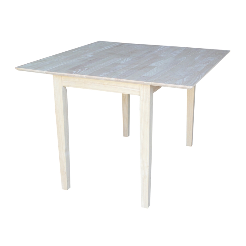 Unfinished Solid Wood Dual Drop Leaf Dining Table - Square