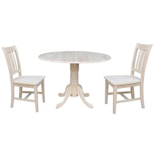 International Concepts 42&quot Dual Drop Leaf Table With 2 San Remo Chairs