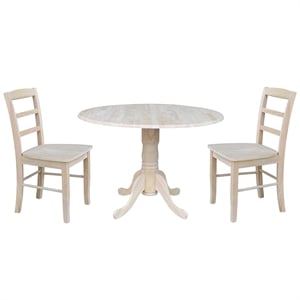 International Concepts 42&quot Dual Drop Leaf Table With 2 Madrid Chairs