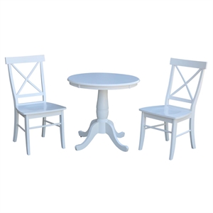 International Concepts 30&quot Round Top Pedestal Table - With 2 C08-613 Chairs