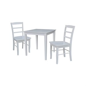 International Concepts 30X30 Dining Table With 2 Ladder Back Chairs
