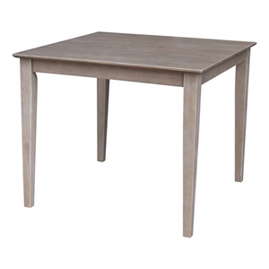 International Concepts Solid Wood Top Table - Dining Height in Washed Gray Taupe