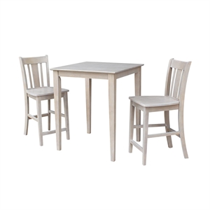 International Concepts 30X30 Counter Height Table With 2 San Remo Stools