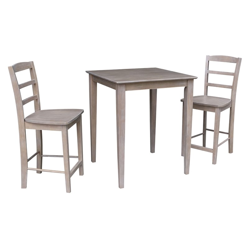 International Concepts 30X30 Counter Height Table With 2 Madrid Stools