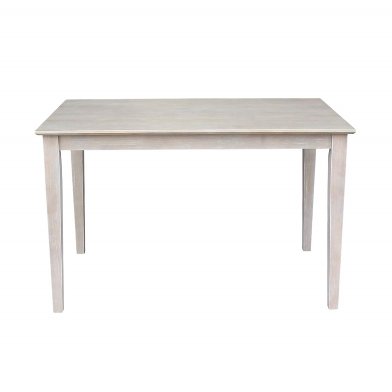 30x48 Solid Wood Dining Table With 4 Cafe Chairs in Washed Gray Taupe
