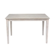 30x48 Solid Wood Dining Table With 4 Cafe Chairs in Washed Gray Taupe