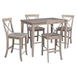 30X48 Counter Height Dining Table With 4 Counter Height Stools-Washed Gray Taupe