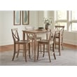 30X48 Counter Height Dining Table With 4 Counter Height Stools-Washed Gray Taupe