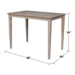 30X48 Counter Height Dining Table With 4 Counter Height Stools-Washed Gray Taupe
