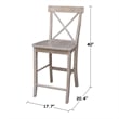 30X48 Counter Height Dining Table With 4 Counter Height Stools-Washed Gray Taupe