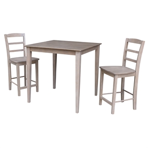 36X36 Counter Height Dining Table With 2 Madrid Counter height Stools