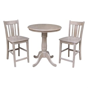 30&quot Round Pedestal Gathering Height Table With 2 San Remo Counter Height Stools
