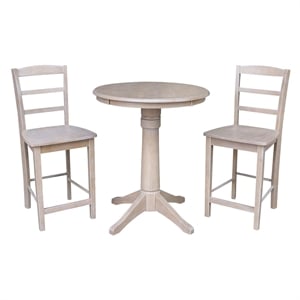 30&quot Round Pedestal Gathering Height Table With 2 San Remo Counter Height Stools