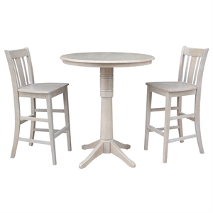 36&quot Round Pedestal Bar Height Table With 2 San Remo  Bar height Stools