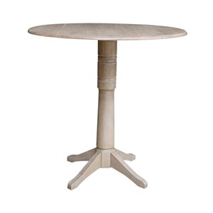 International Concepts 42&quot Round Dual Drop Leaf Pedestal Table - 42.3&quotH