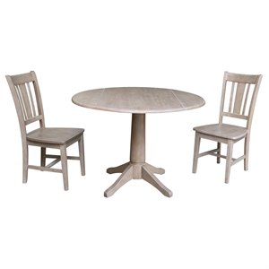 International Concepts 42&quot Round Top Pedestal Table with 2 Chairs