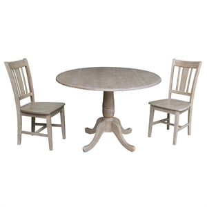 International Concepts 42&quot Round Top Pedestal Table with 2 Chairs