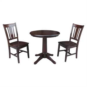 International Concepts 30&quot Round Top Pedestal Table - With 2 San Remo Chairs