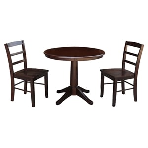 International Concepts 36&quot Round Top Pedestal Table - With 2 Madrid Chairs