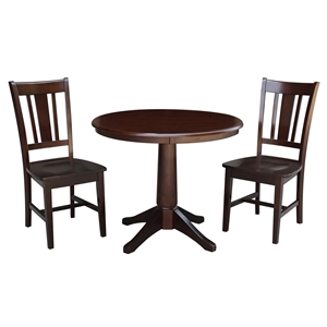 International Concepts 36&quot Round Top Pedestal Table - With 2 San Remo Chairs