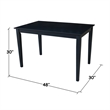 International Concepts Solid Wood Table in Black