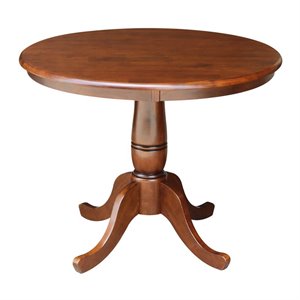 International Concepts 36&quot Solid Wood Round Top Dining Table in Espresso