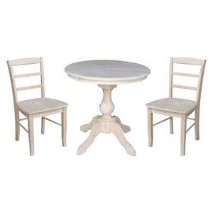 International Concepts 30&quot Round Top Pedestal Table - With 2 Madrid Chairs