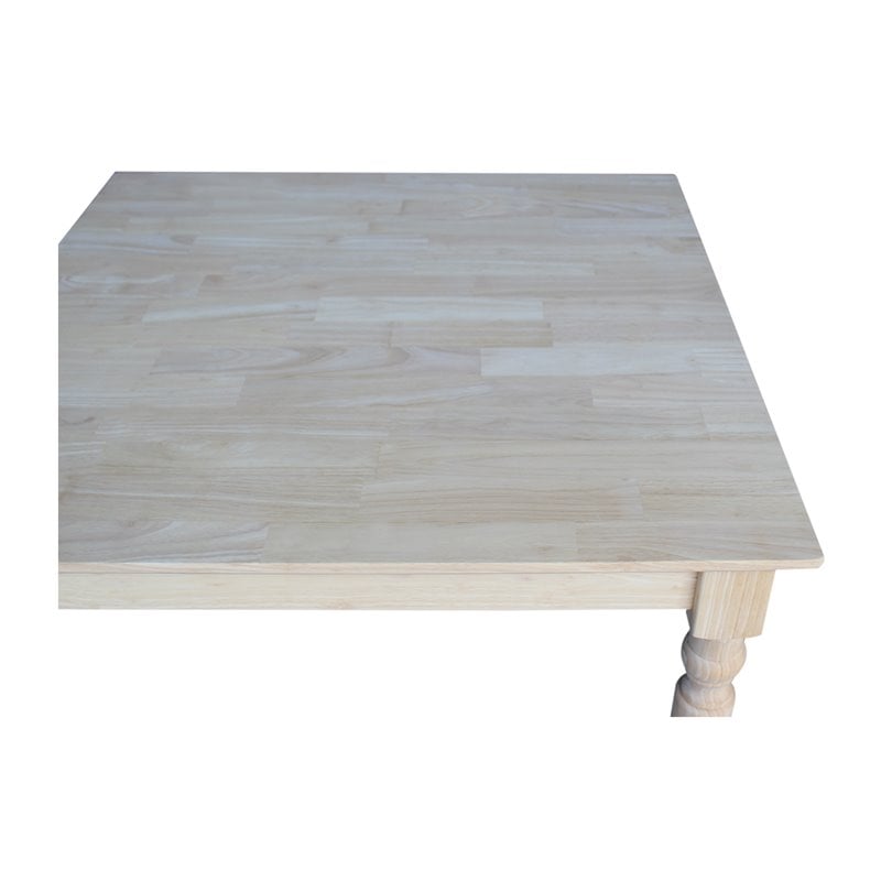International Concepts Solid Wood Top Table with Turned Legs in Natural