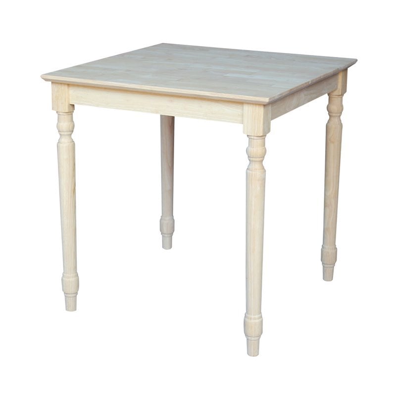 International Concepts Solid Wood Top Table with Turned Legs in Natural