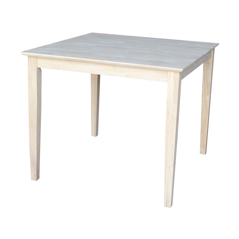 International Concepts Solid Wood Top Table in Unfinished