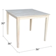 International Concepts Solid Wood Top Table in Unfinished