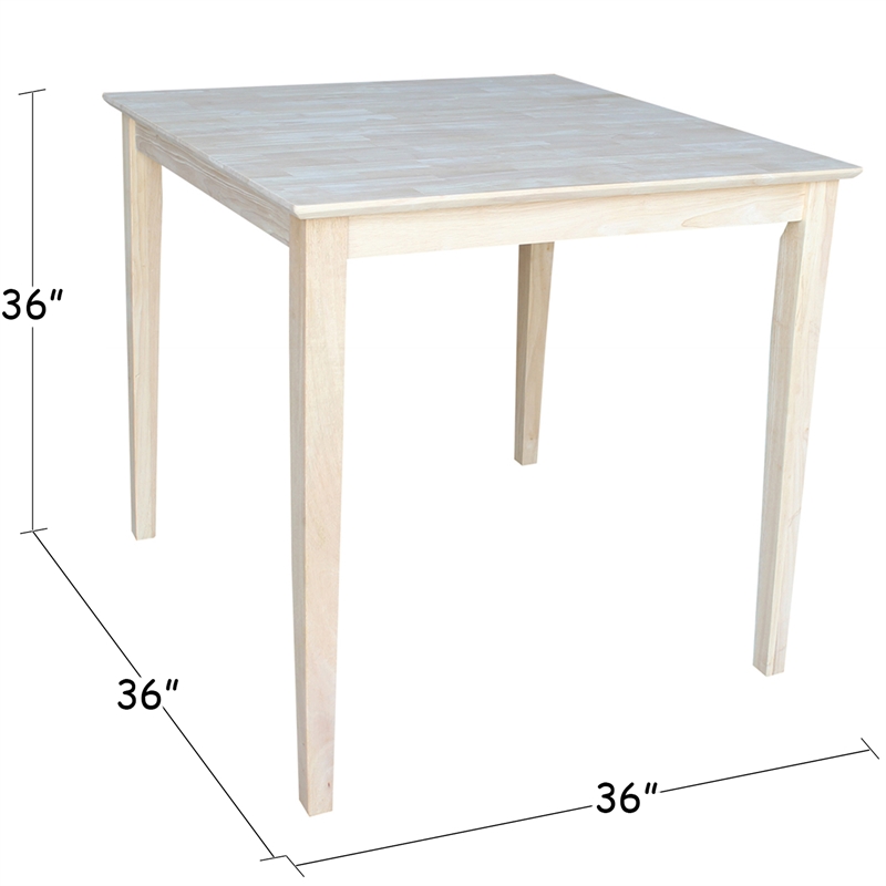 International Concepts Solid Wood Top Table