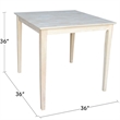 International Concepts Solid Wood Top Table