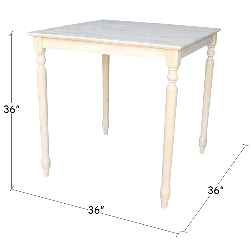 International Concepts Solid Wood Top Table - Turned Legs