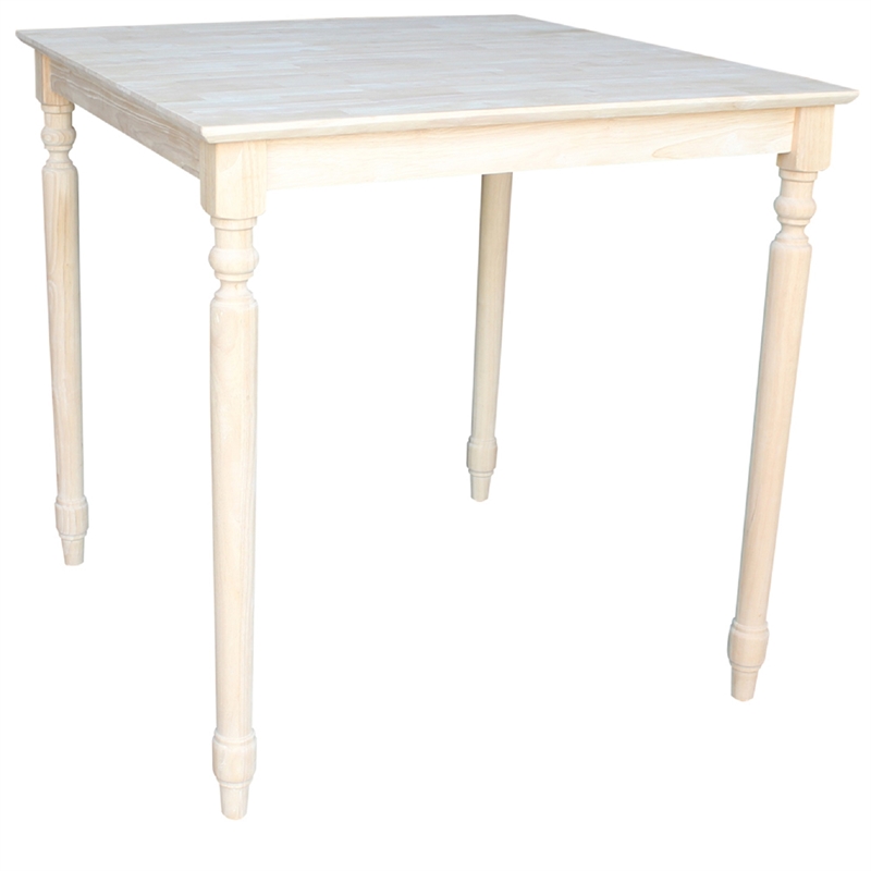 International Concepts Solid Wood Top Table - Turned Legs