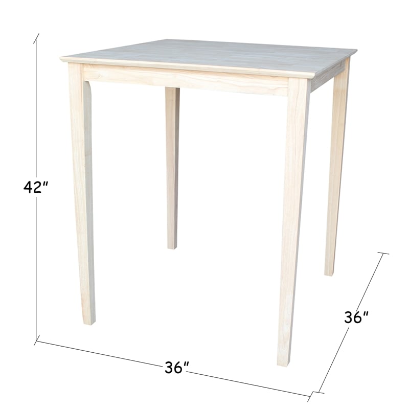 International Concepts Solid Wood Top Table