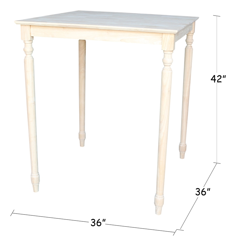 International Concepts Solid Wood Top Table - Turned Legs