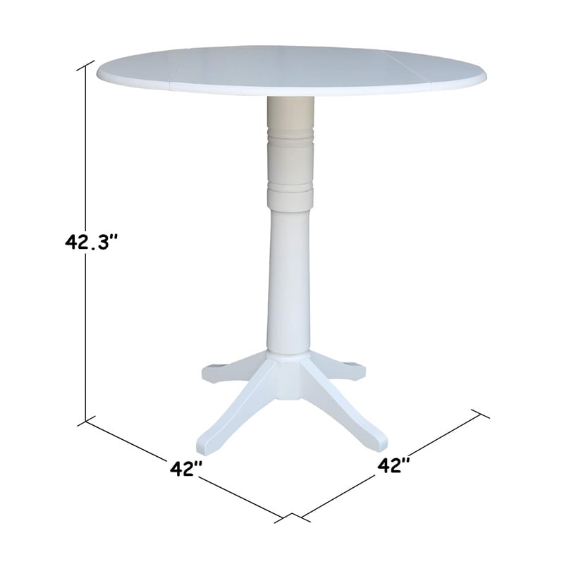 42 In Round Pedestal Bar Height Table with 2 Bar Height Stools