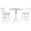 42 In Round Pedestal Bar Height Table with 2 Bar Height Stools