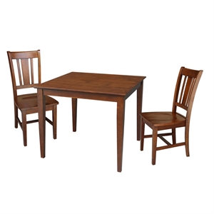 International Concepts 36x36 Dining Table with 2 Chairs in Espresso