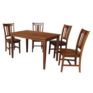 International Concepts 30x48 Dining Table with 4 Chairs in Espresso