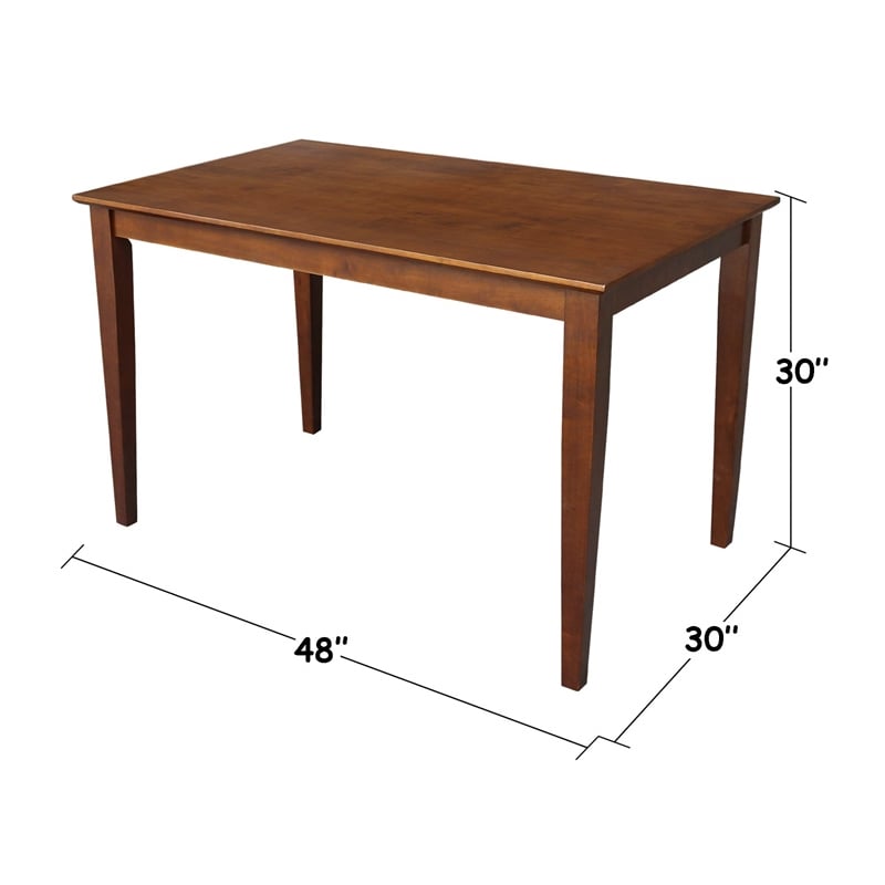 International Concepts 30x48 Dining Table with 4 Chairs in Espresso