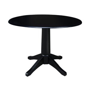 International Concepts 42&quot Round Dual Drop Leaf Pedestal Table   30.3&quotH