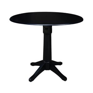 International Concepts 42&quot Round Dual Drop Leaf Pedestal Table   36.3&quotH